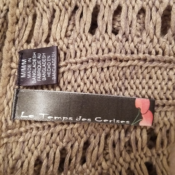 (M) Le Tempes des Cherises Loose Knit Bohemian Sweater Cottagecore Cotton Blend - Picture 3 of 9
